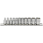 Draper Tools 1/4 Sq. Dr. Imperial Sockets on Metal Rail (11 piece)