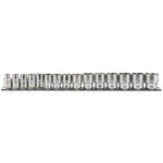 Draper Tools 3/8 Sq. Dr. Metric Socket Set on Metal Rail (15 Piece)