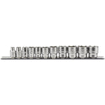 Draper Tools 3/8 Sq. Dr. Imperial Socket Set on Metal Rail (11 Piece)