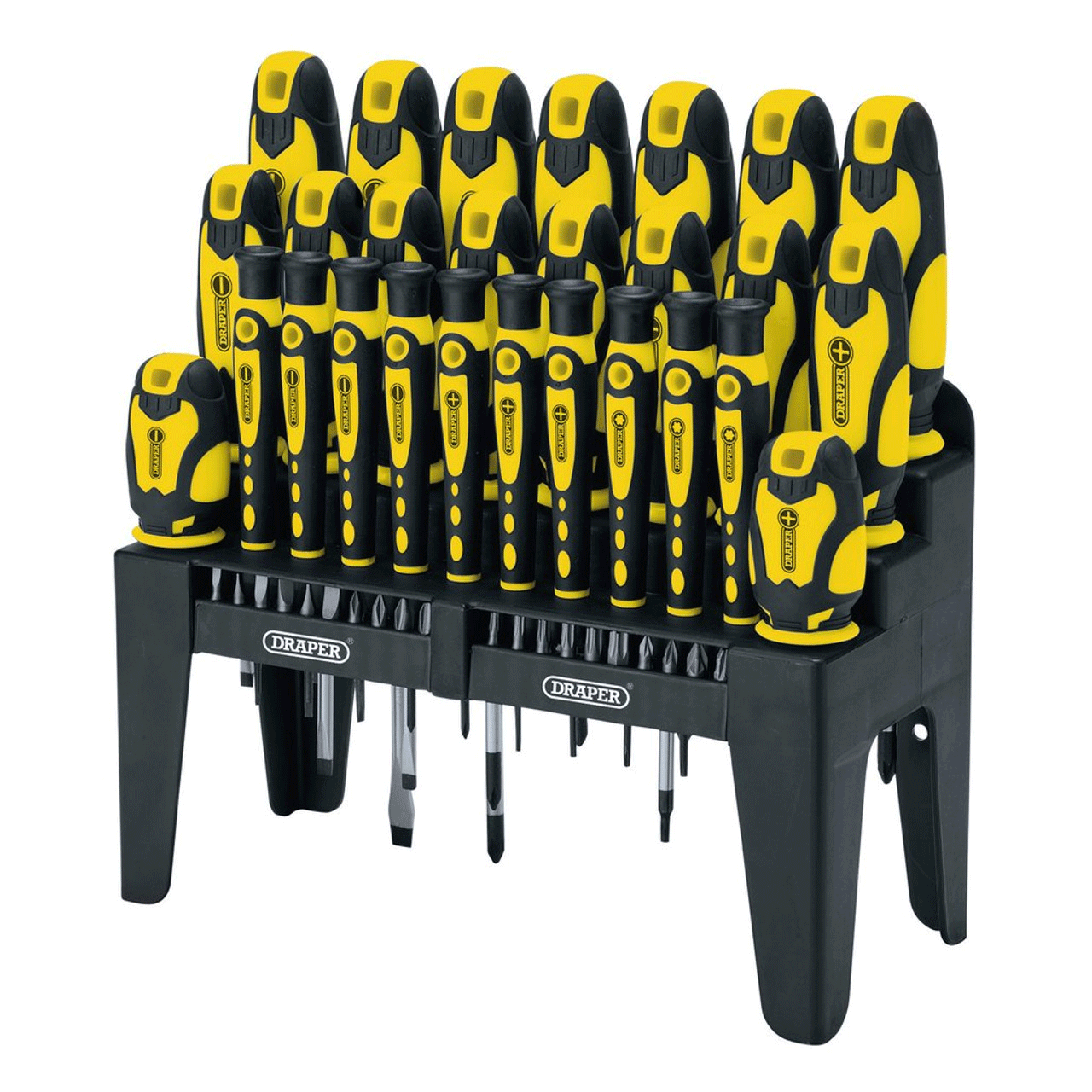 Draper Tools Soft Grip Screwdriver & Bit Set, Yellow (47 Piece) For ...