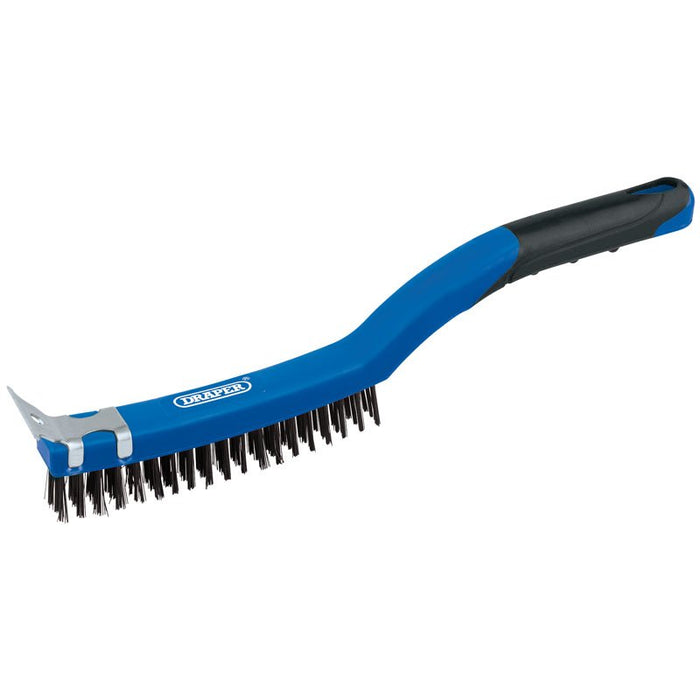 Draper Tools Wire Scratch Brush with Scraper (3 Row)