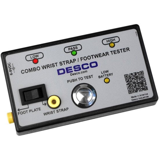 Desco 19282 Wrist Strap and Footwear Combo Tester with Stand