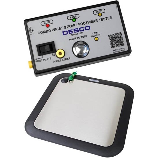 Desco 19283 - Wrist Strap and Footwear Combo Tester with Footplate