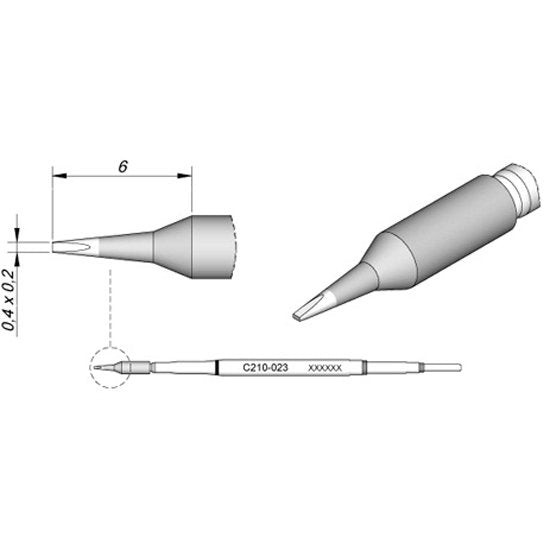 JBC 0.4x0.2mm Chisel Micro Cartridge Tip