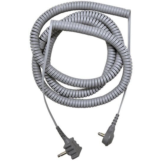 Desco 2371R - Dual Conductor Coil Cord, Right Angle Mono Plug, 6.1M