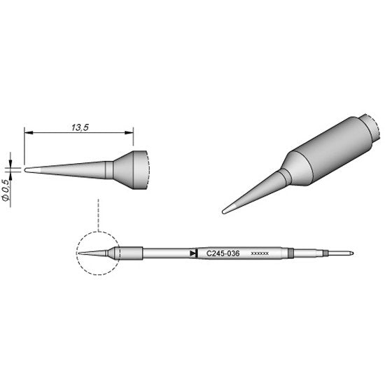 JBC 0.4mm Conical Standard Cartridge Tip