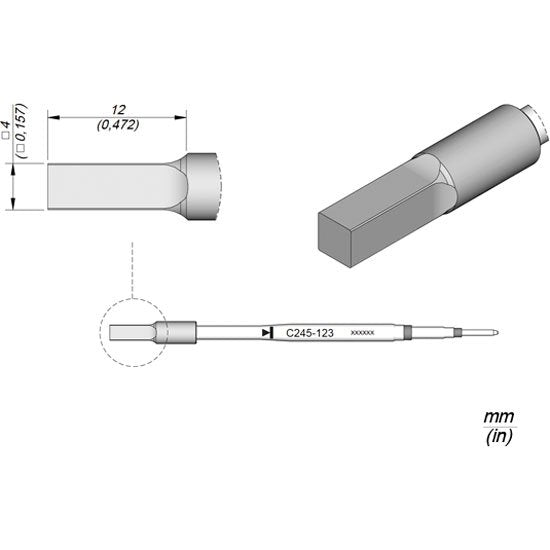 JBC 4mm Especial Cartridge Tip - Chrome Finish