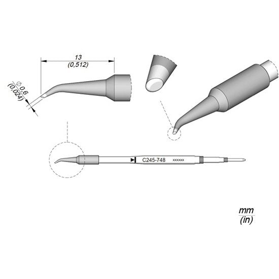 JBC 0.6mm Bent Standard Cartridge Tip