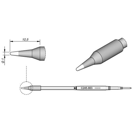 JBC 1.0mm Standard Cartridge Tip