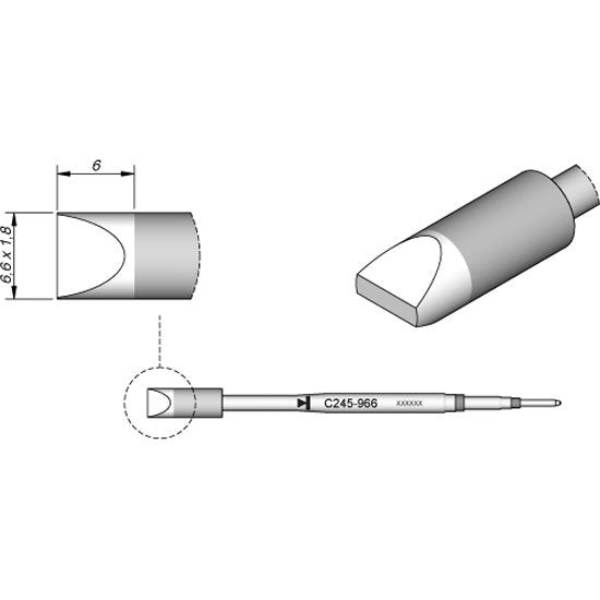 JBC 6.6mm Chisel Standard Cartridge Tip