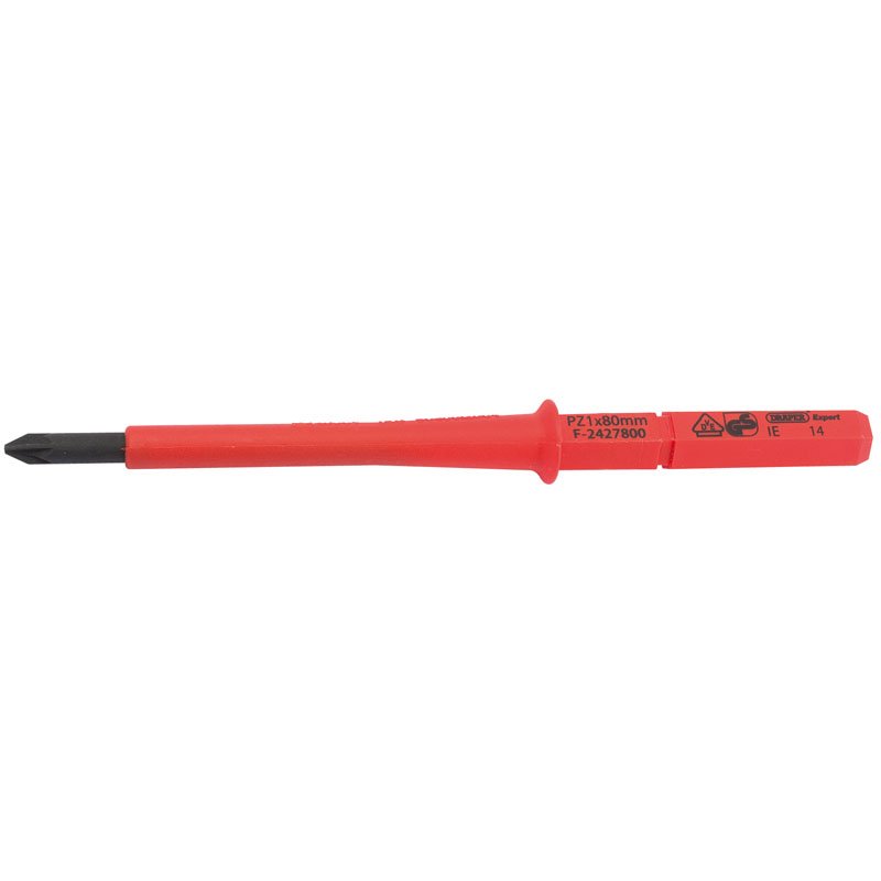Lame De Tournevis Draper Extra Fin PZ/SL VDE - N°1 X 100 Mm (Bleu)