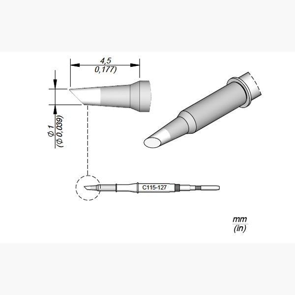 JBC Cartridge Bevel Ã˜1