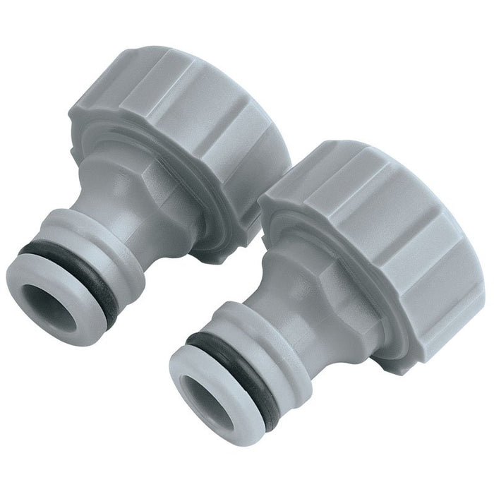 Draper Tools Twin Pack of Outdoor Tap Connectors (3/4)