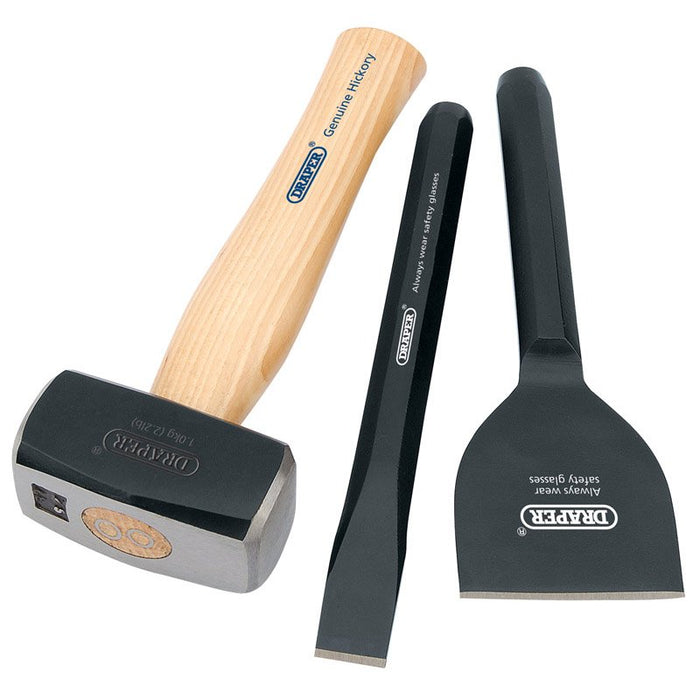 Draper Tools Builders Kit with FSC Certified Hickory Handle (3 Piece)