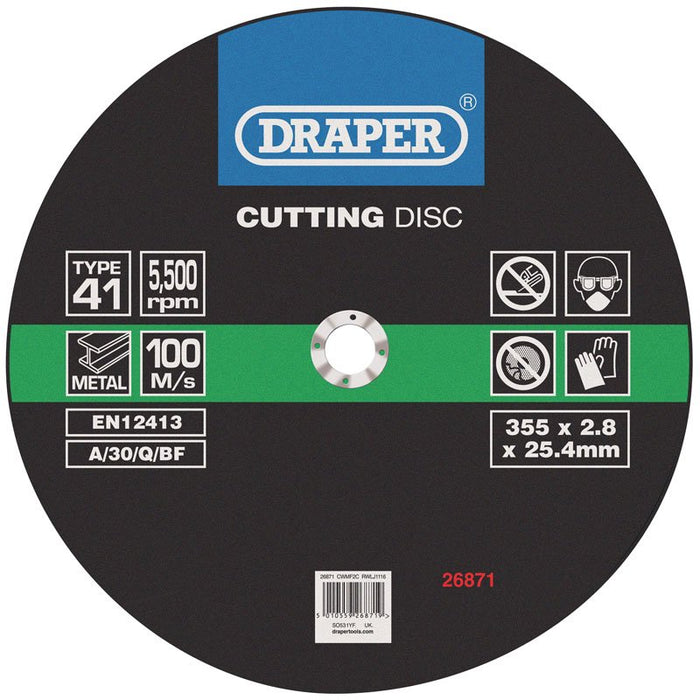 Draper Tools Cutting Discs (355 x 2.8 x 25.4mm)