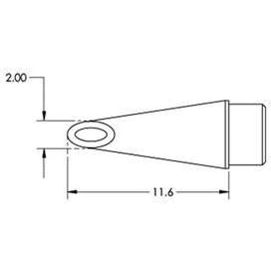 Metcal Cartridge Concave Hoof 2mm
