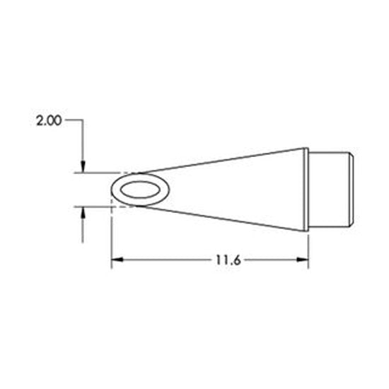 Metcal Cartridge Concave Hoof 2mm