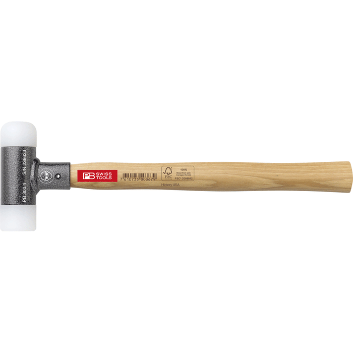 PB Swiss Dead-Blow Mallet With Replaceable Plastic Head Hickory Handle 1050g