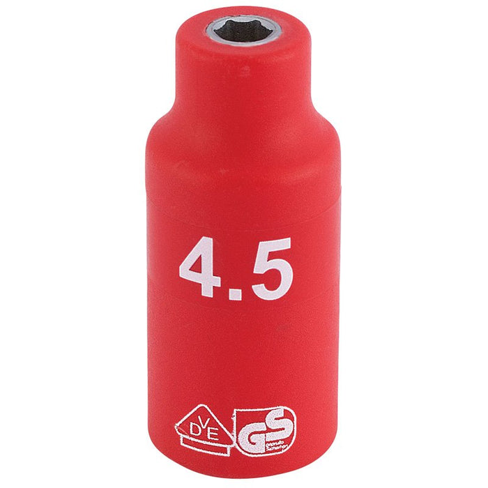 Draper Tools 1/4 Sq. Dr. Fully Insulated VDE Socket (4.5mm)