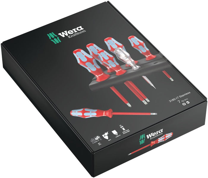 Wera 3160 I/7 Screwdriver Set Stainless And Rack 7 Pce 022728