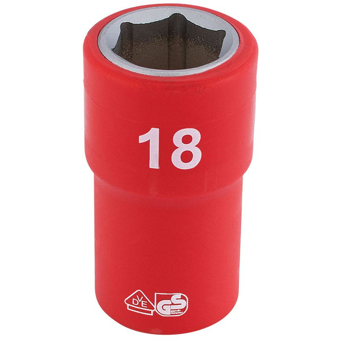 Draper Tools 1/2 Sq. Dr. Fully Insulated VDE Socket (18mm)