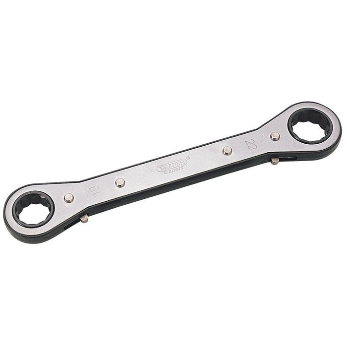 Draper Tools Ratcheting Ring Spanner (19mm x 22mm)