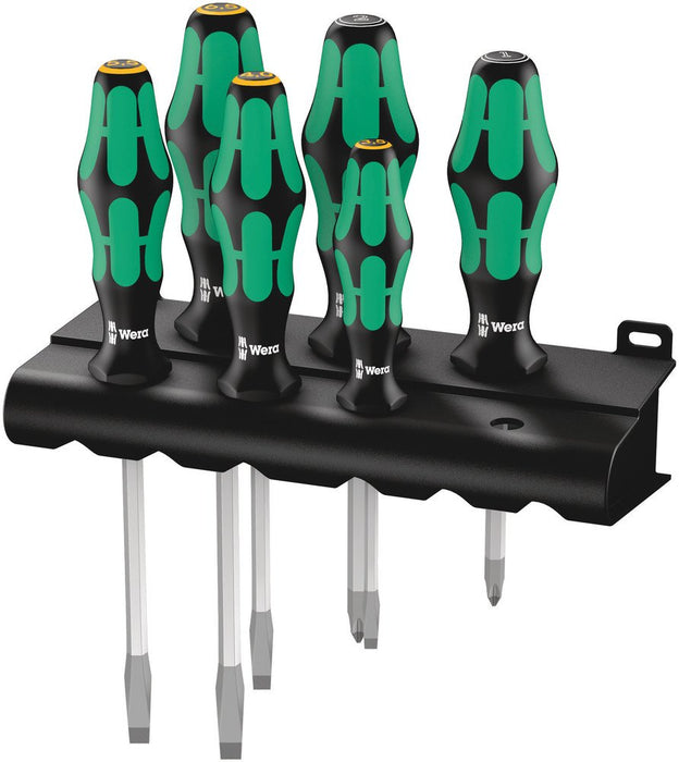 Wera 334/355 Screwdriver Set Kraftform Plus Lasertip & Rack 6 Pce 007681