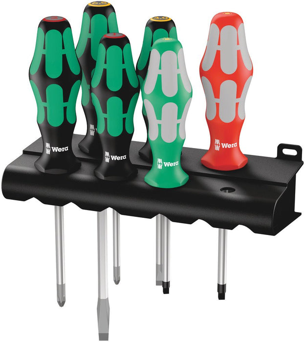 Wera 334/368/6 Screwdriver Set And Rack 6 Pce 347778