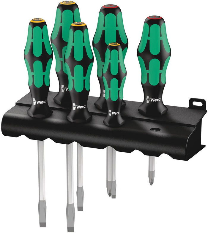 Wera 334 Screwdriver Set Kraftform Plus Lasertip & Rack 6 Pce 007680