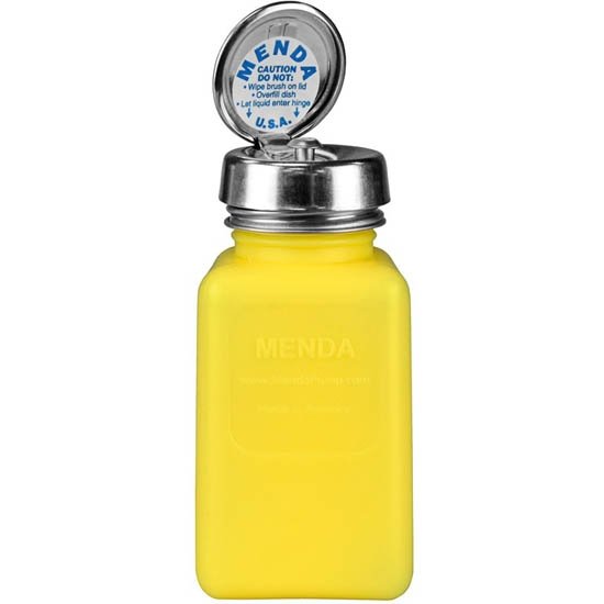 Menda 35268 - durAstaticÂ® Dissipative Yellow HDPE Bottle with Pure-Take Locking Pump, 180mL