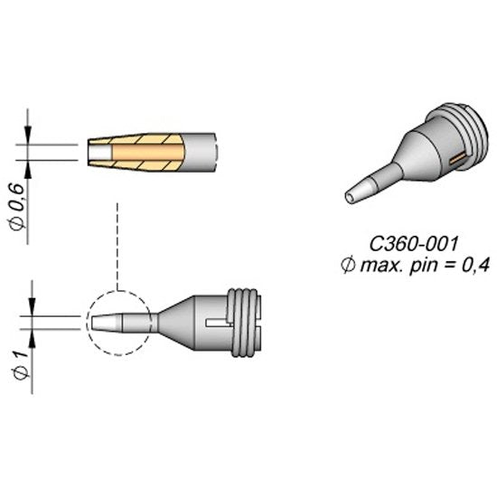 JBC 1.0mm Microdesoldering Extended Life Tip