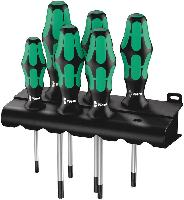 Wera 367/6 TorxÂ® Screwdriver Set Kraftform Plus And Rack 6 Pce 028062