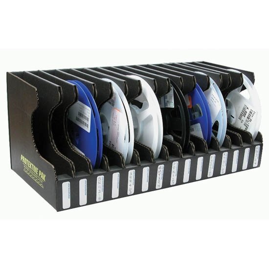 Desco 37563 - Reel Storage Container with 15 Slots for 178mm Reels, 445mm x 210mm x 184mm