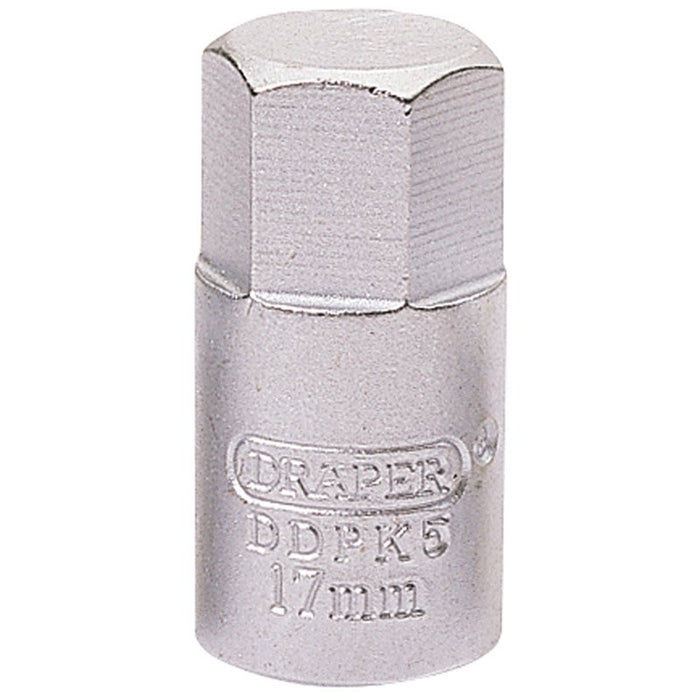 Draper Tools 17mm Hexagon 3/8 Square Drive Drain Plug Key