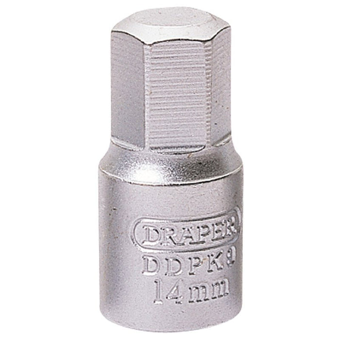 Draper Tools 14mm Hexagon 3/8 Square Drive Drain Plug Key