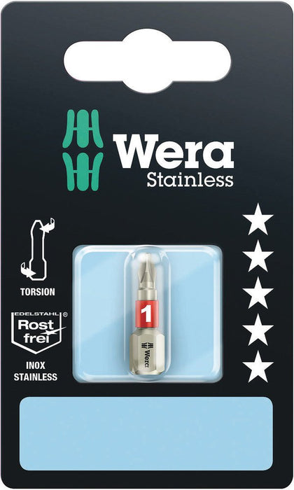 Wera 3851/1 Torsion Phillips Bit Stainless PH 1x25mm 073610