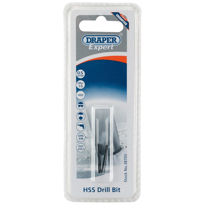 Draper Tools Expert 0.5mm HSS Drills Card Of 10