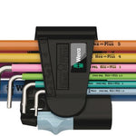 Wera 3950/9 Multicolour Ball End Hex Key Set Stainless Metric 9 Pce 022669