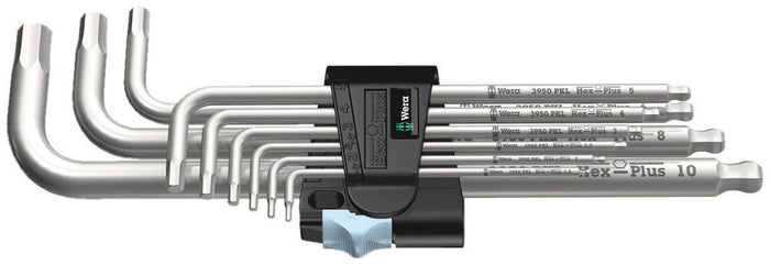 Wera 3950/9 Hex-Plus Stainless L-Key Set Metric 9 Pce 022720