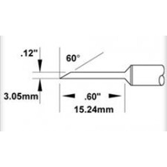 Metcal Cartridge Hoof, Long 3mm, 60 DEG