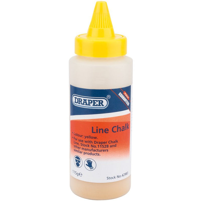 Draper Tools 115G Plastic Bottle of Yellow Chalk for Chalk Line