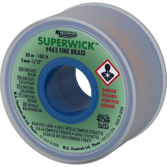 MG Chemicals Superwick - #3 Green, Fine Braid, 2.0 mm - 1/12