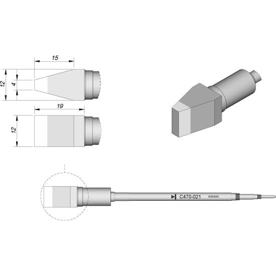 JBC 4.0x12.0mm Special Heavy Duty Cartridge Tip
