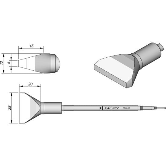 JBC 4.0x28.0mm Special Heavy Duty Cartridge Tip