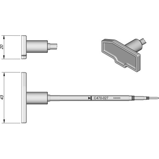 JBC 43.x20.0mm Special Heavy Duty Cartridge Tip