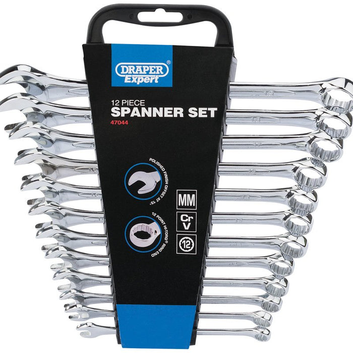 Draper Tools Hi-Torq® Metric Combination Spanner Set (12 Piece)