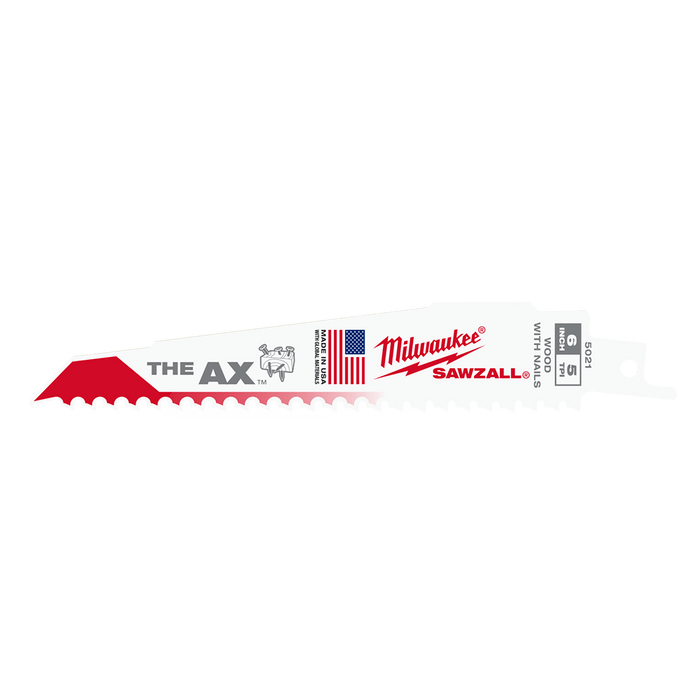 Milwaukee  150mm 5 TPI THE AXâ„¢ SAWZALLâ„¢ Blade (5 Pk)