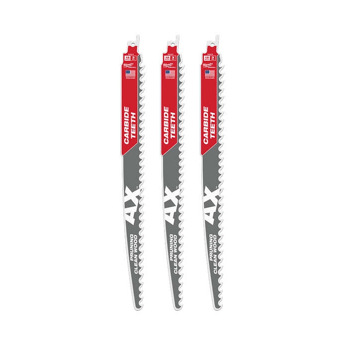 Milwaukee  The AXâ„¢ With Carbide Teeth For Pruning And Clean Wood 305mm 3Pk
