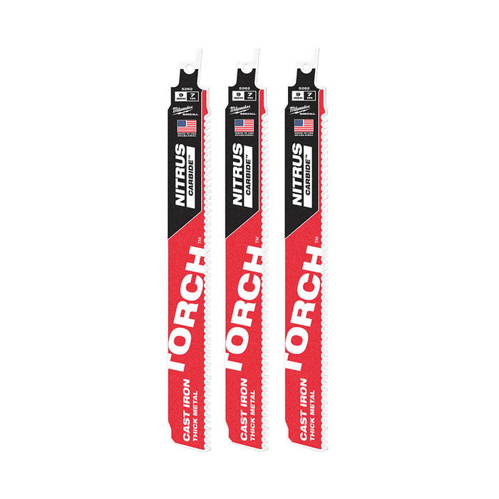 Milwaukee  SAWZALLâ„¢ TORCHâ„¢ with NITRUS CARBIDEâ„¢ 230mm - 3 Pack
