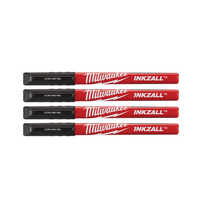 Milwaukee  INKZALLâ„¢ Black Ultra Fine Point Pens (4 Pk)